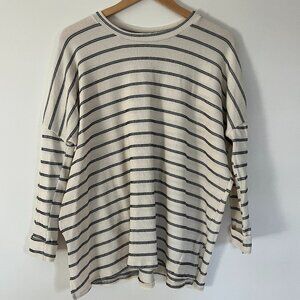 CJLA Evelyn Black and Cream Ribbed Pullover - size XS